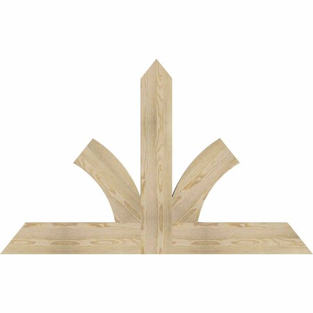 Ekena Millwork Richland Rough Sawn Timber Gable Bracket, Douglas Fir, 60"W x 38"H x 2"D x 6"F, 15/12 Pitch GBW060X38X0206RIC00RDF